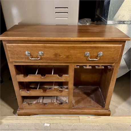Vintage Wooden Wine and Bar Cabinet - 31 x 12 x 29"T
