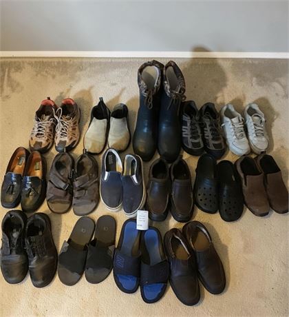 Men's Shoe Lot Sizes 8 & 9 Crocs, Skechers, Bass, Batfish, Basics Brands