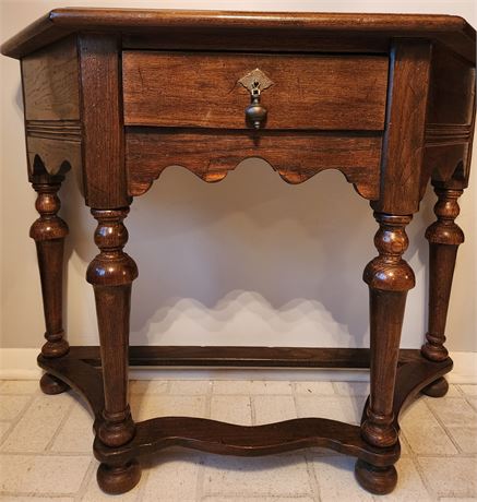 Vintage 1970's Ethan Allen Royal Charter Jacobean Entry Table