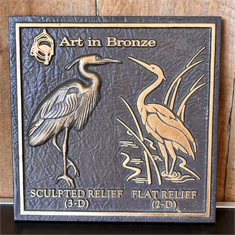 Solid Bronze Embossed Art Plaque