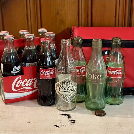 Coca-Cola Mixed Vintage Bottles, Full and Empty