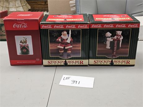 Coca-Cola Holiday Decor / Stocking Holders & Candle