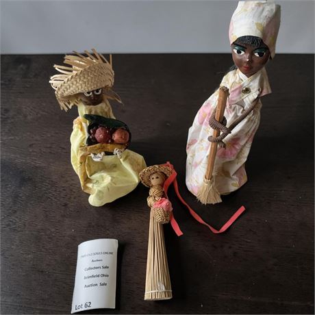Folk Art Souvenir Dolls & Handmade Straw Doll Port-au-Prince, Haiti 1978