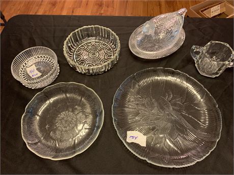 Clear Glass Bowl & Dish Lot