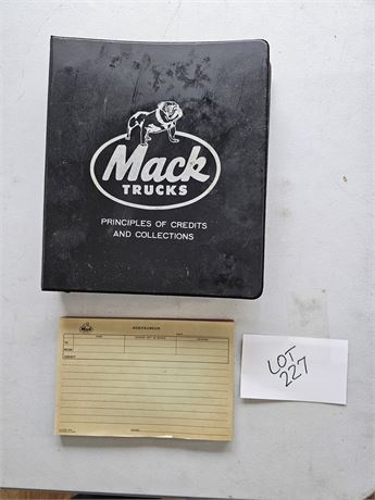 Vintage Mack Truck Binder & Memorandum Sheets