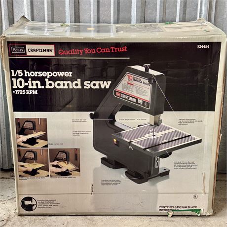 NEW Sears Craftsman 10" Band Saw 1/5 Horsepower 1725 RPM
