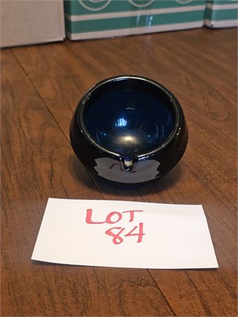 MCM Viking Blue Modern Glass Orb Ashtray