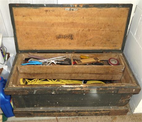 Wood Chest With Tools