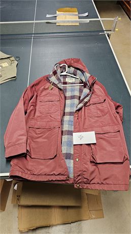 L,L Bean Size Large Parka Burgundy Coat