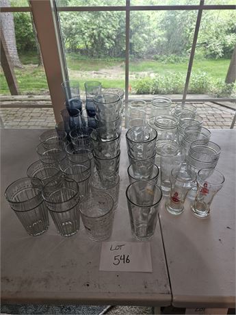 Large Mixed Lot of Drinking Glasses