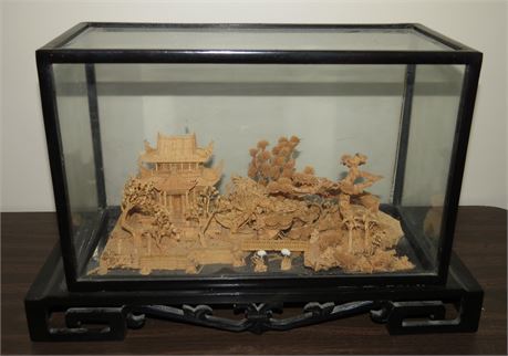 Chinese Cork Carving Diorama