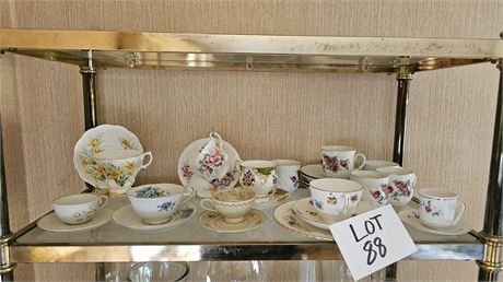 Mixed Teacup Lot German, Stratford, Royal Albert & More