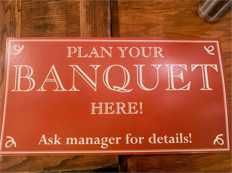 Cardboard Banquet Planning Advertising Sign