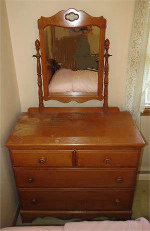 Antique Dresser With Mirror