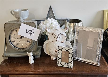 Mixed Decor: Clock, Frames, Galvanized Star & More