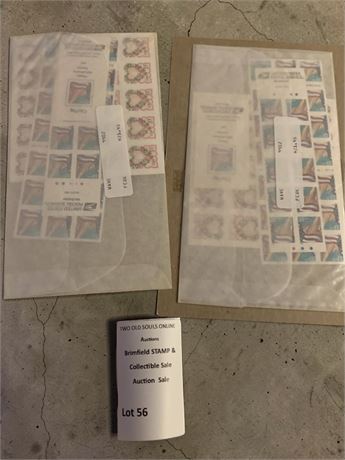 US Postal Stamps Wave 9902 - $21.45 Sheets (Sealed) - Set of 2 - Flags, Hearts