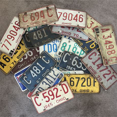 Collection of Old Ohio License Plates 1960's - 1980's