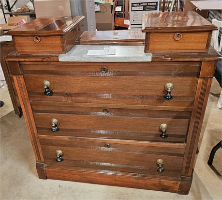 Antique Wood Chest with Antique Hardware