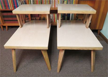 MCM Blonde 2 Tier End Tables