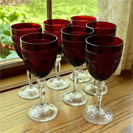 Cristal D'Arques Durand Ruby Red Stemmed Glasses