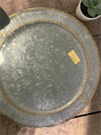 Hearth & Hand W/Magnolia Vintage Look Galvanized Metal Plate/Tray Lot (Target)