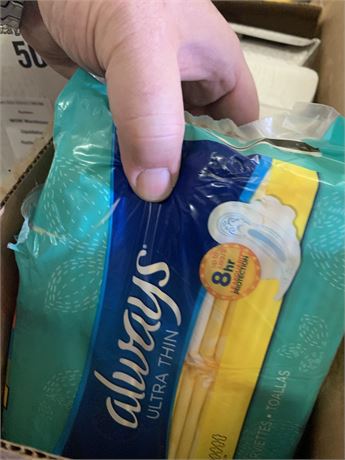 Feminine Napkins & Tissue Lot