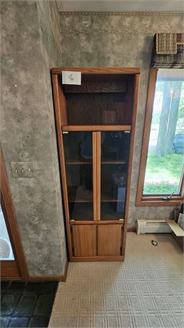 Wood Shelf Unit With Glass Front