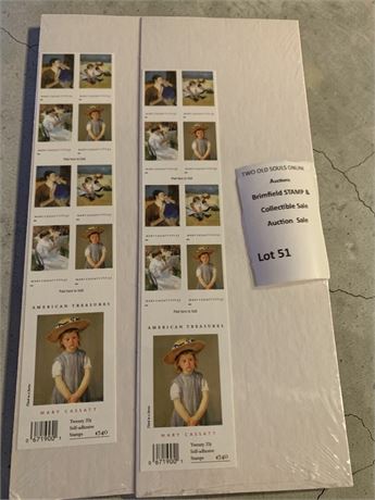 2 American Treasures Mary Cassatt Stamps SOP W-3 From 2003 $7.40 Sheets (Sealed)