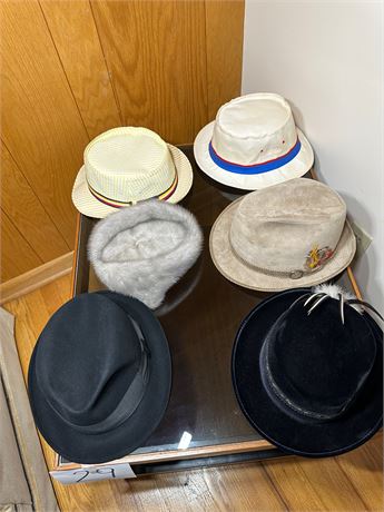 Lot Of Fancy Hats, vintage, fur