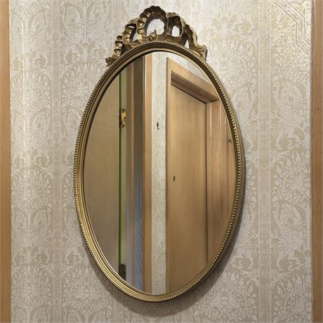 Decorative Gold Painted Wood Framed Mirror - 33.5"H