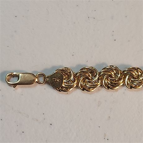 14K Triple Chain Link Bracelet - 5.4 dwt