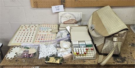 Vintage Avon Door To Door Sales Lady Kit- Many Vintage Samples & Cases