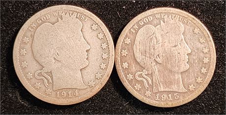 1915-D, 1914 Barber Quarters