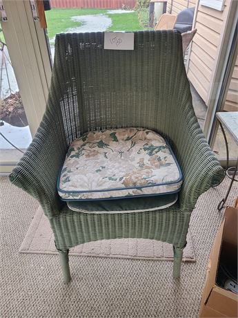 Olive Green Wicker Chair