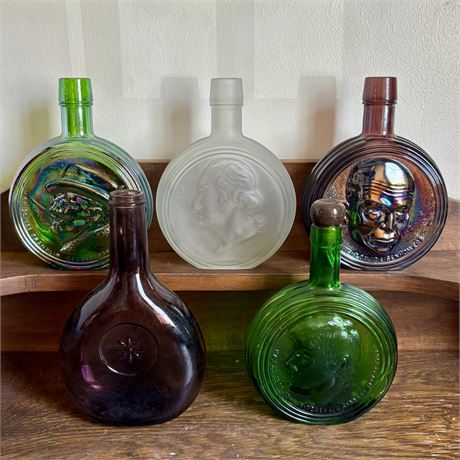 Lot of 5 Wheaton Bottles, First Edition - 10"