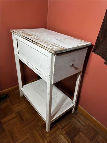 Vintage White Shelf with Drawer