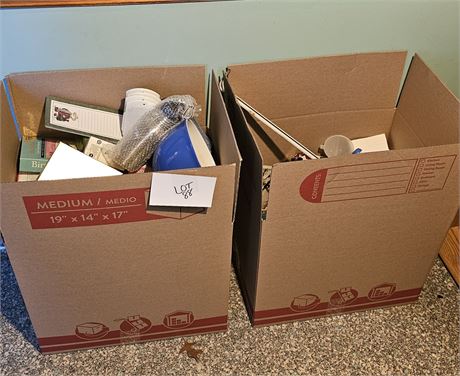 Two Large Boxes Of Mixed Household Items, Plastic storage, Bowls, & More