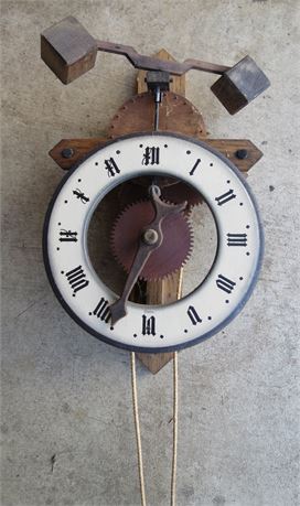 Vintage Swiss Wooden Wall Clock