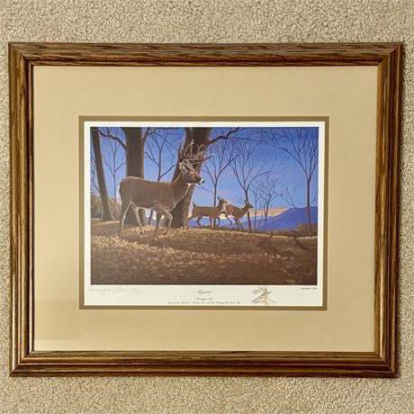 SIGNED Dwayne Lee, Ohio Artist “Majestic” #11/25 Framed Lithograph- 21.5 x 19.5"