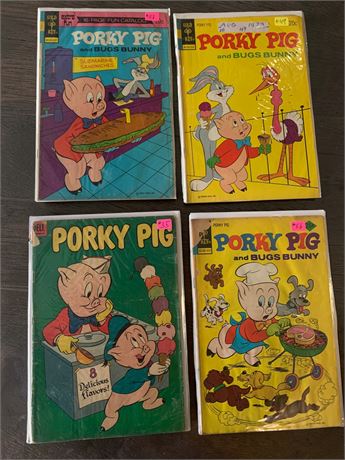 Vintage Gold Key Comics Porky Pig/Bugs Bunny Comic Books Lot of 4