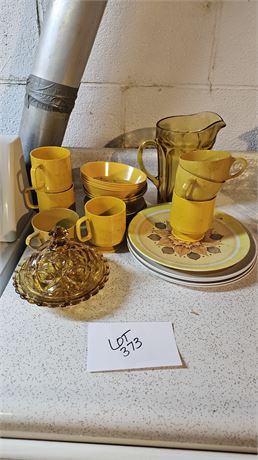 Melamine Yellowware, Amber Smith, Anchoring Hocking Pitcher