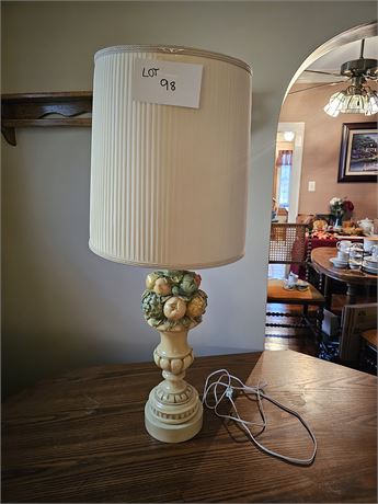 MCM Chapman Man. Co. Table Lamp Pomegranates & Grape Vase Lamp