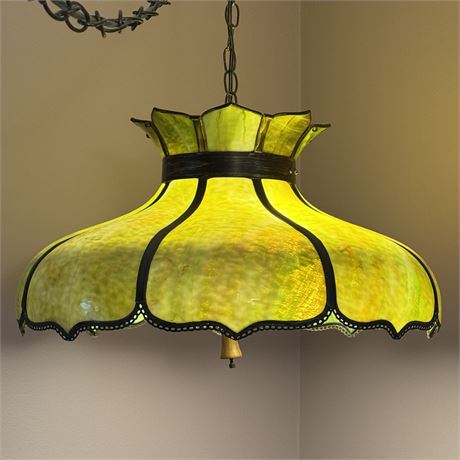 Retro Slag Glass Swag Hanging Lamp