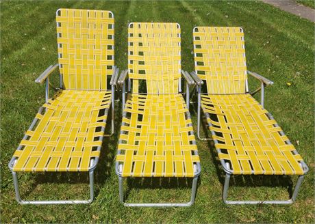 3 Webbed Folding Chairs