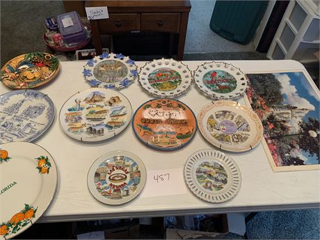 United States Travel Souvenir Collector Plates Florida Las Vegas Wall Drug