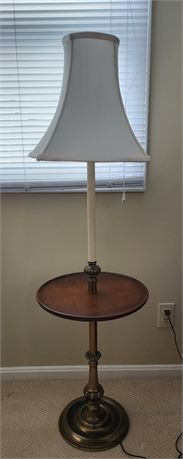 Wood/Brass Table Lamp