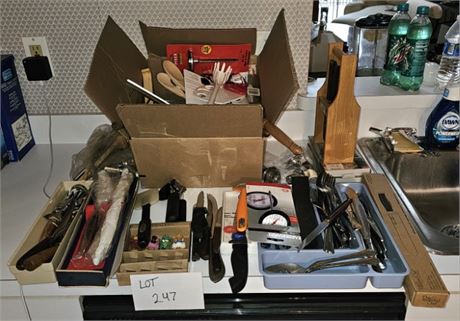 Mixed Kitchen Flatware - Knives / Gadgets & More