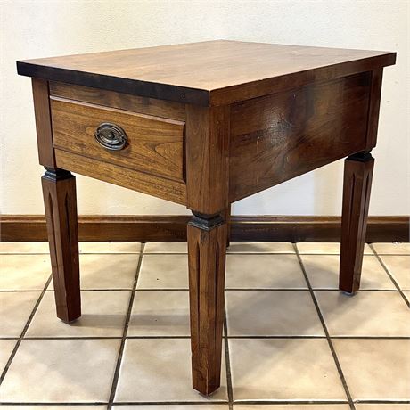 Wooden Side or End Table w/ Single Drawer Storage - 19 x 24 x 22"T