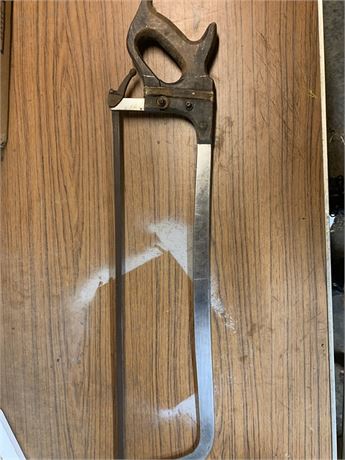 Vintage Metal Butcher Meat Saw - Property of Pittsburgh Erie Saw Corporation