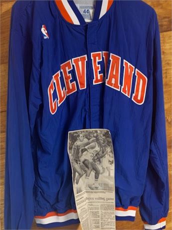 Game Worn Basketball Warm Up Jacket - Phil Hubbard #35 Cleveland CAVS '89